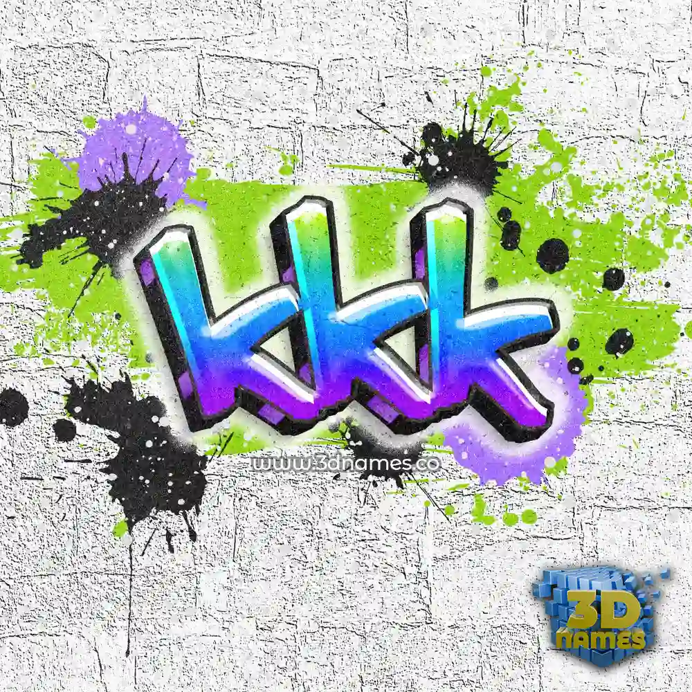 kkk in Graffiti Grunge style - 3D name wallpaper