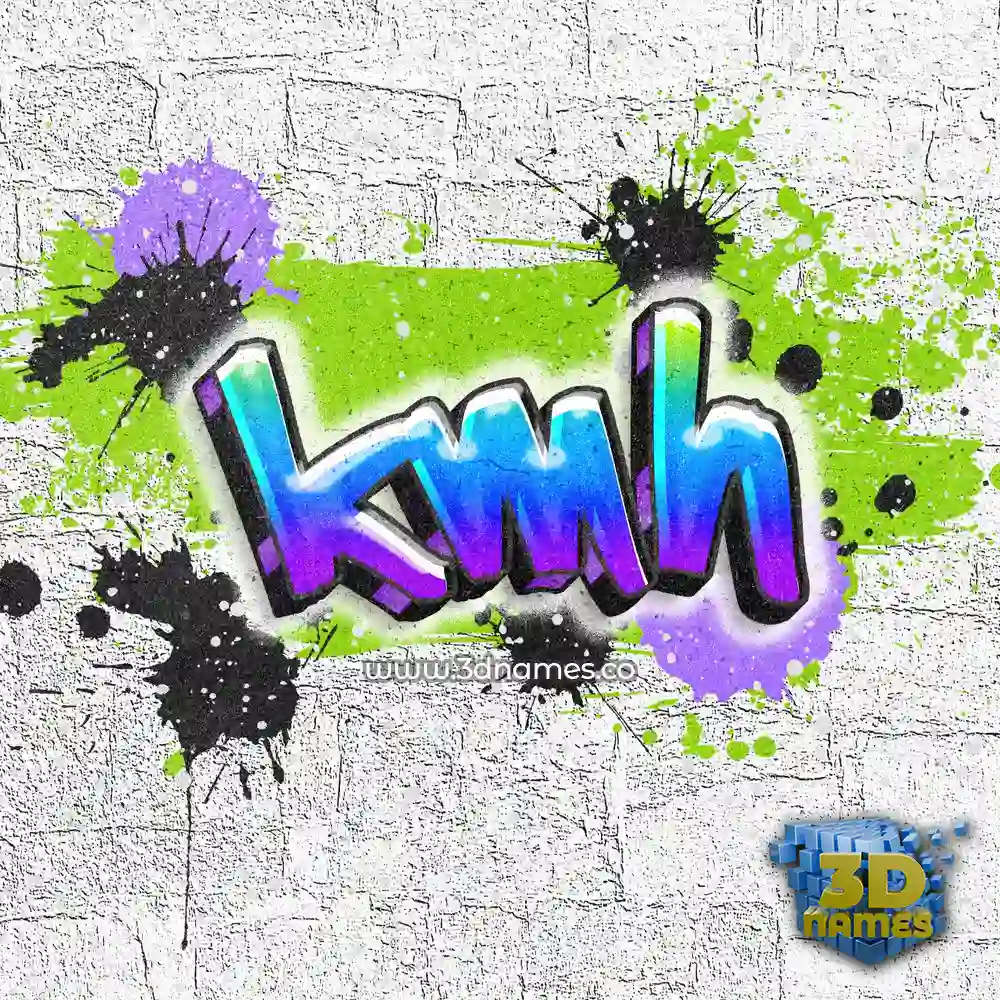 kmh in Graffiti Grunge style - 3D name wallpaper