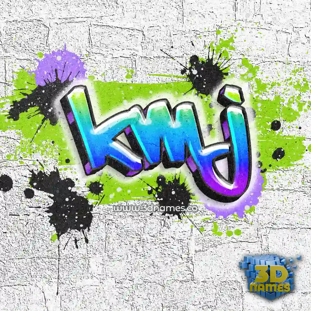 kmj in Graffiti Grunge style - 3D name wallpaper
