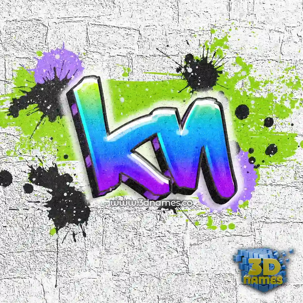 kn in Graffiti Grunge style - 3D name wallpaper