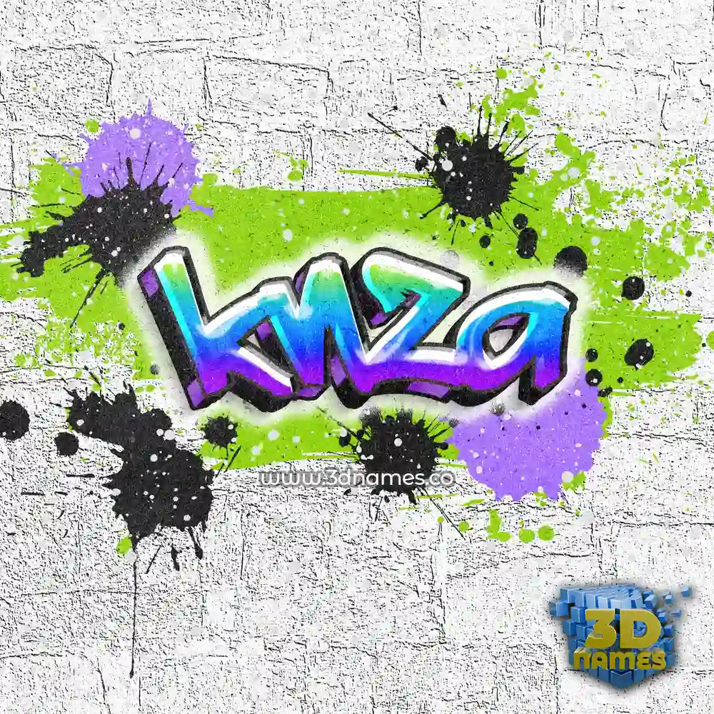 knza in Graffiti Grunge style - 3D name wallpaper