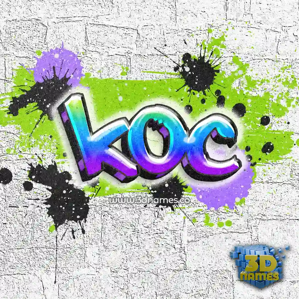 koc in Graffiti Grunge style - 3D name wallpaper