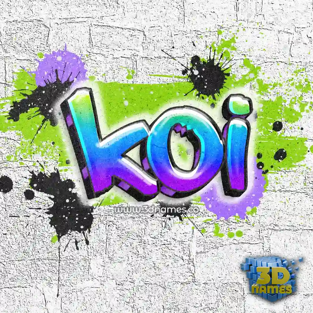 koi in Graffiti Grunge style - 3D name wallpaper