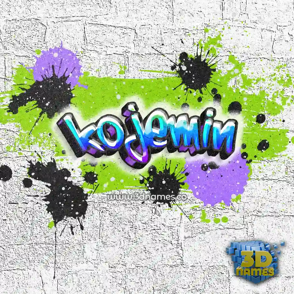 kojemin in Graffiti Grunge style - 3D name wallpaper
