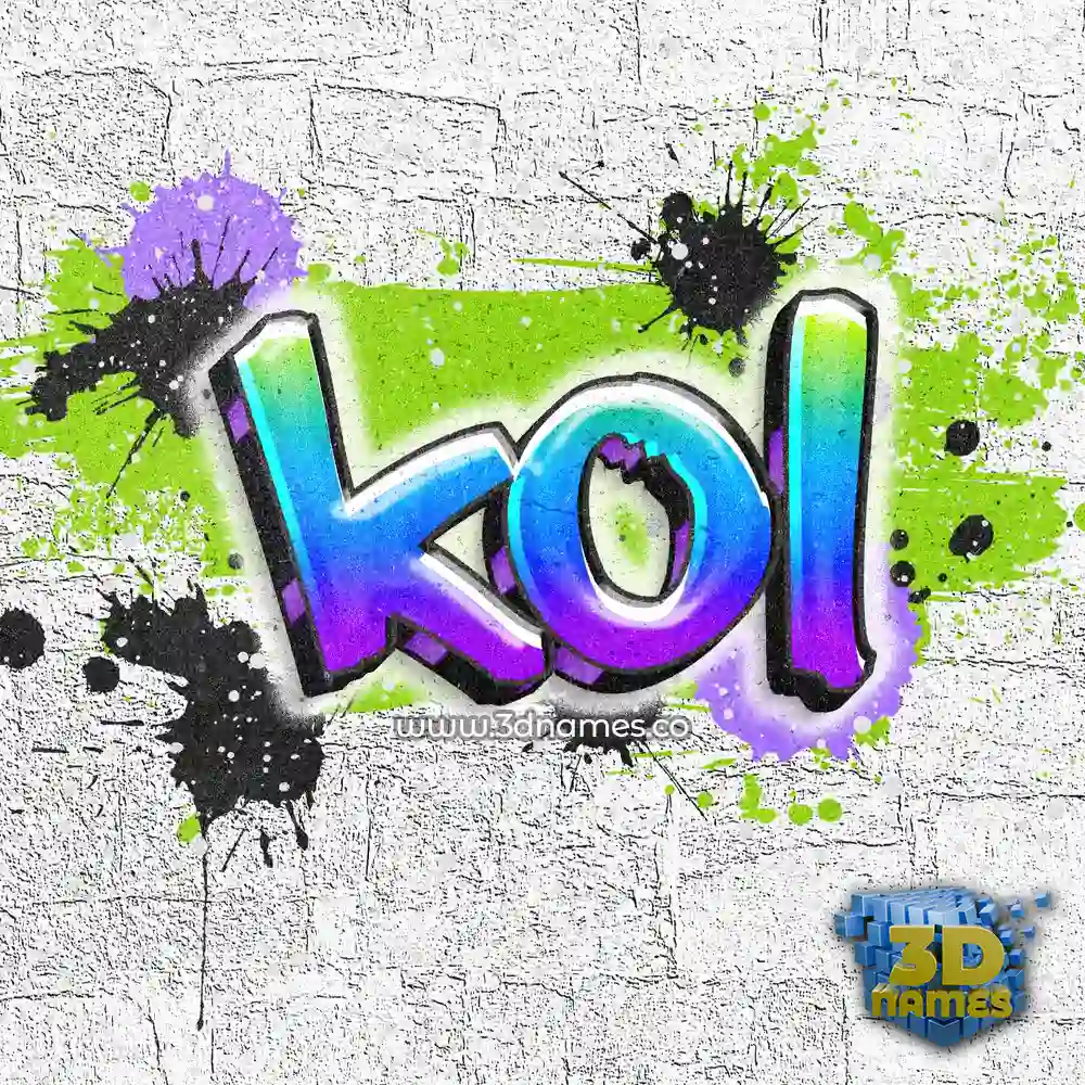 kol in Graffiti Grunge style - 3D name wallpaper