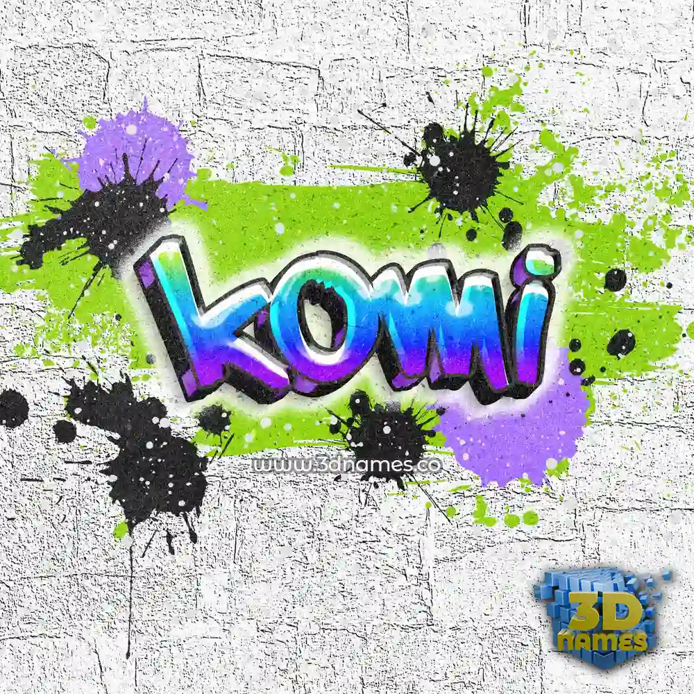 komi in Graffiti Grunge style - 3D name wallpaper