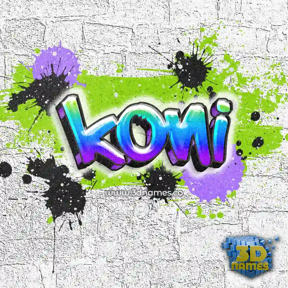 koni in Graffiti Grunge style - 3D name wallpaper