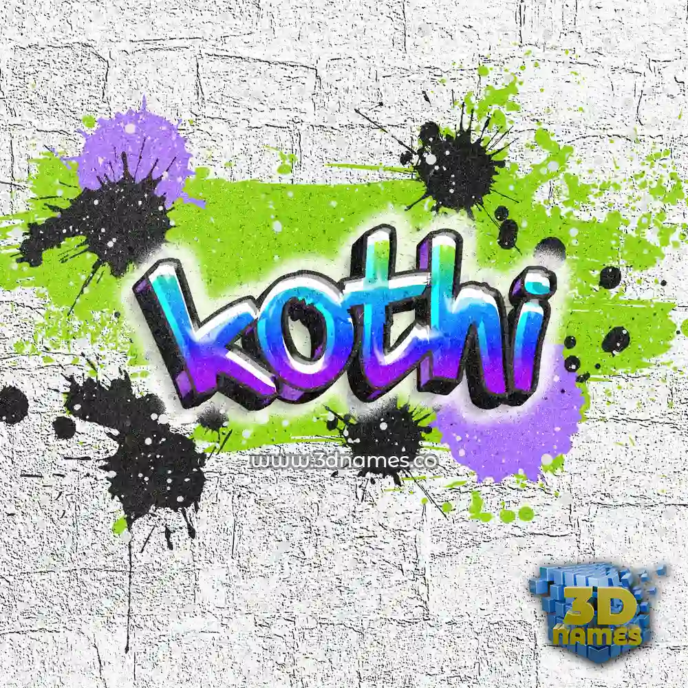 kothi in Graffiti Grunge style - 3D name wallpaper