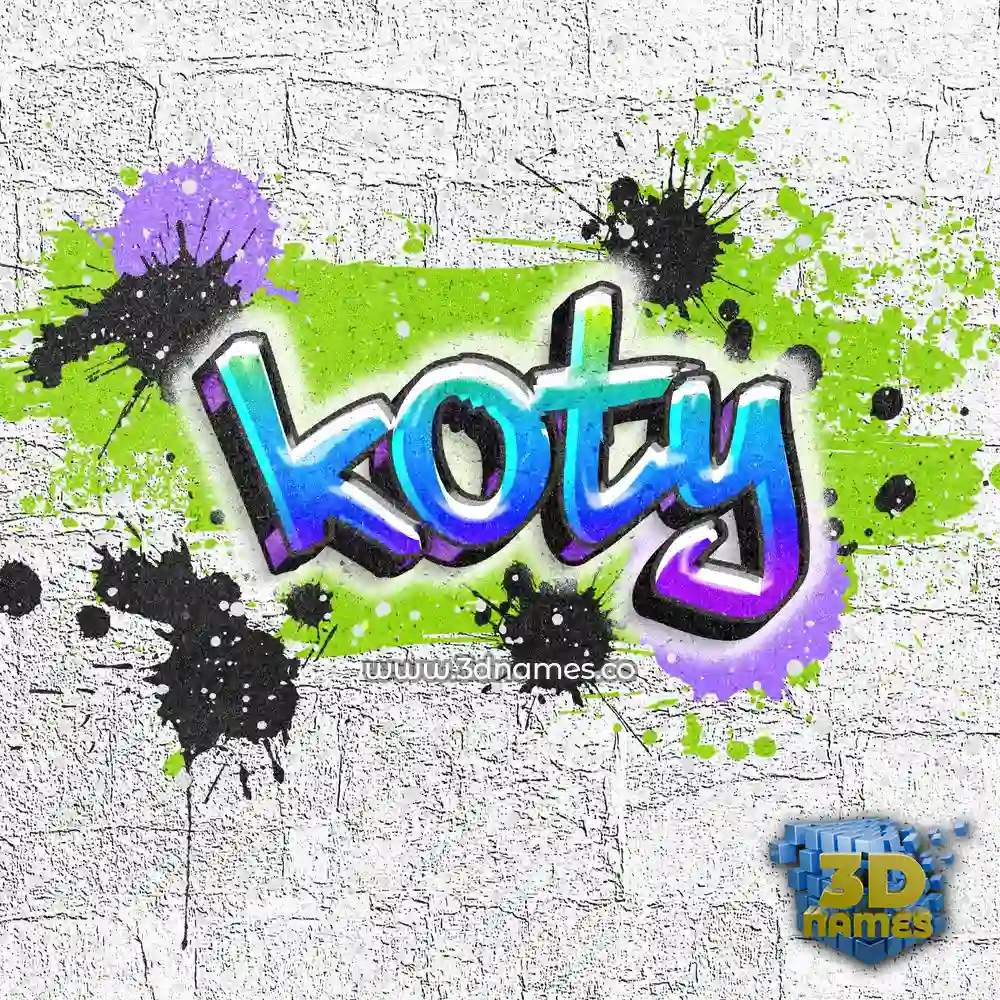 koty in Graffiti Grunge style - 3D name wallpaper