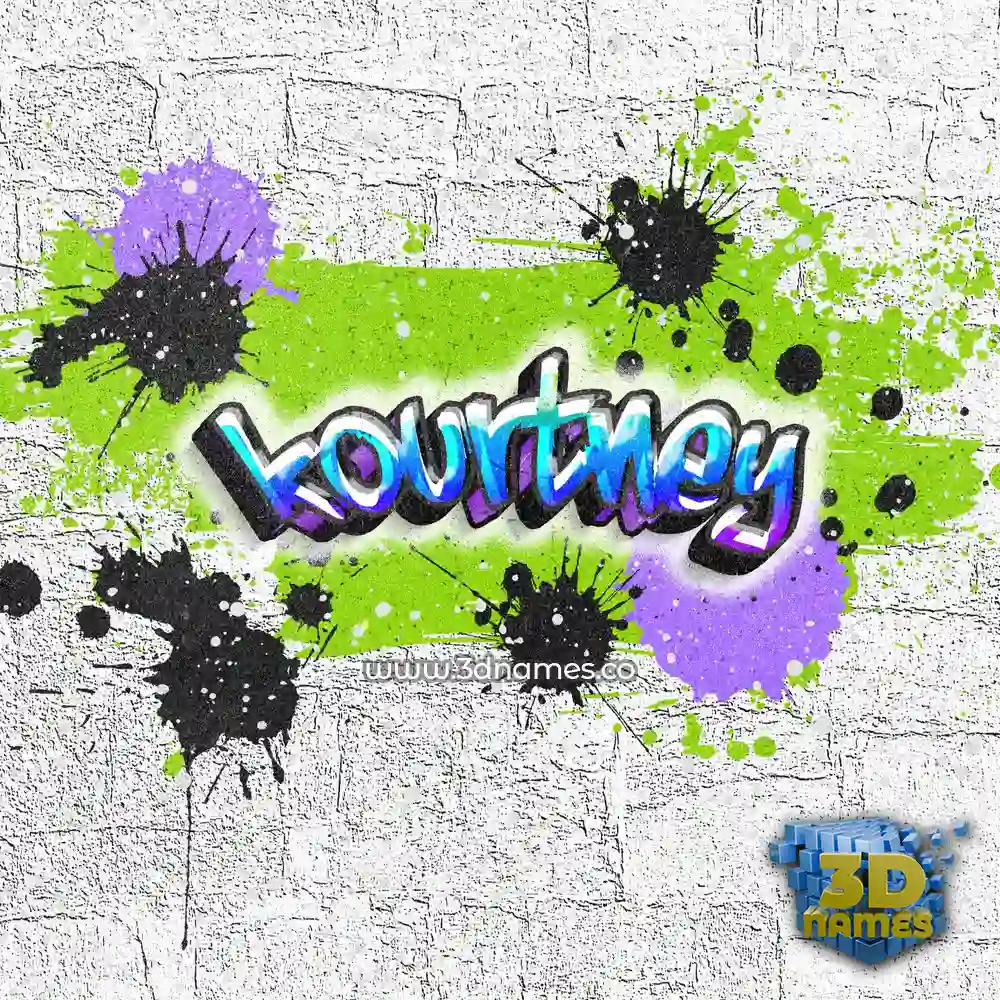 kourtney in Graffiti Grunge style - 3D name wallpaper