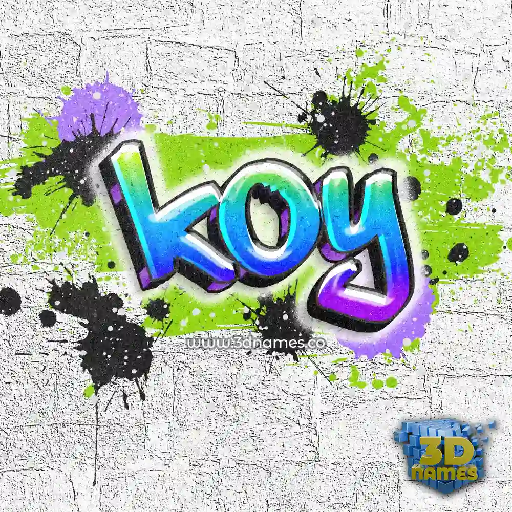 koy in Graffiti Grunge style - 3D name wallpaper