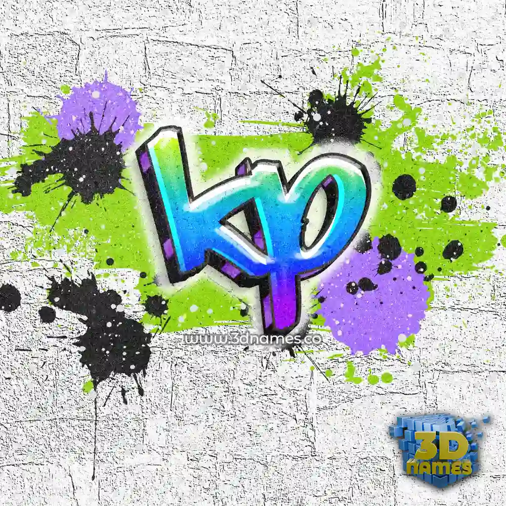 kp in Graffiti Grunge style - 3D name wallpaper