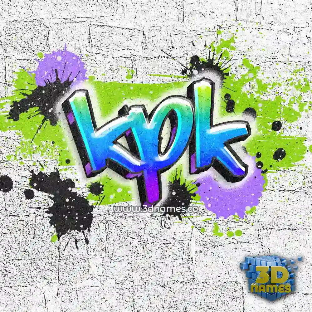 kpk in Graffiti Grunge style - 3D name wallpaper