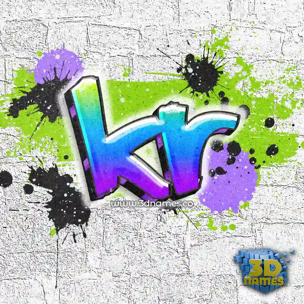 kr in Graffiti Grunge style - 3D name wallpaper