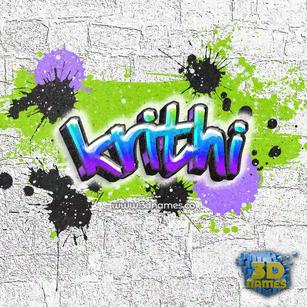 krithi in Graffiti Grunge style - 3D name wallpaper