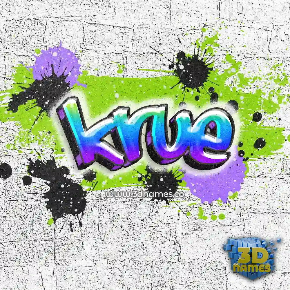 krue in Graffiti Grunge style - 3D name wallpaper