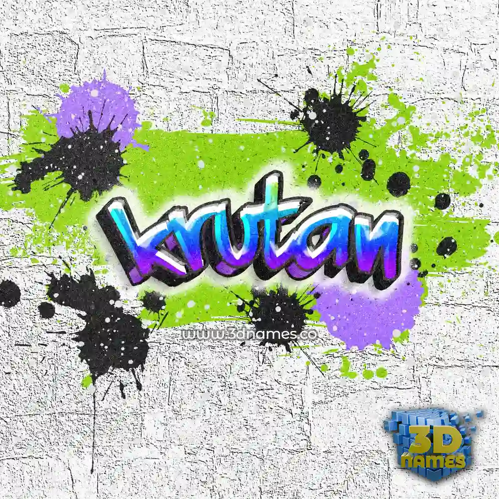 krutan in Graffiti Grunge style - 3D name wallpaper