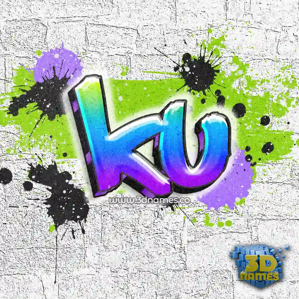 ku in Graffiti Grunge style - 3D name wallpaper
