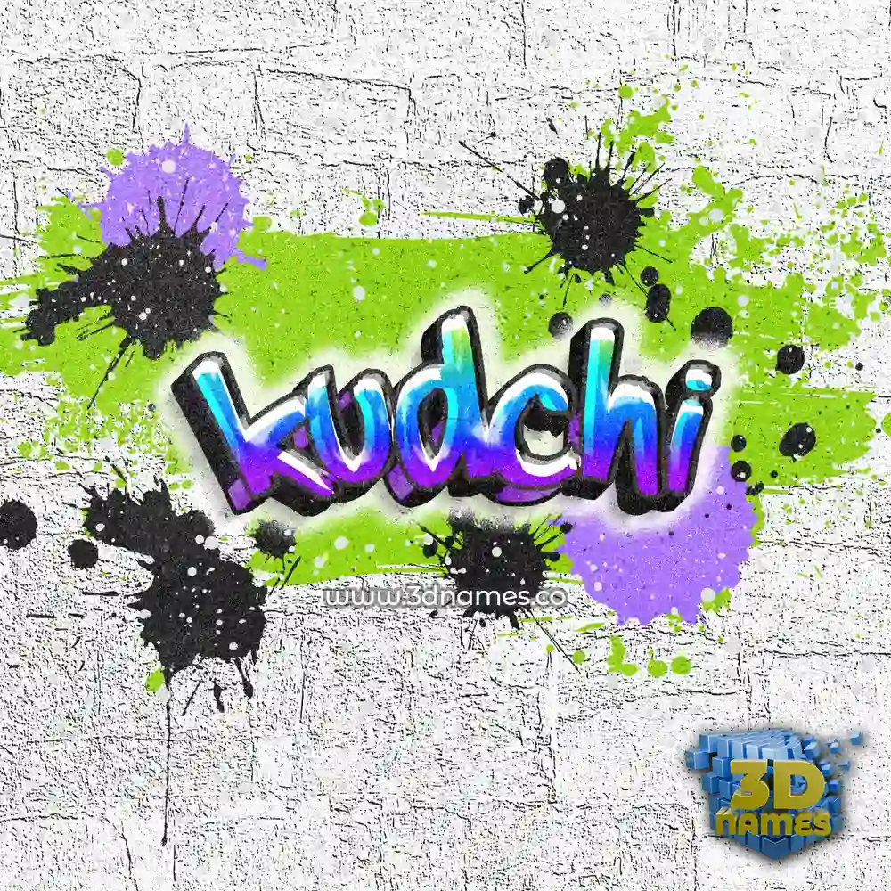 kudchi in Graffiti Grunge style - 3D name wallpaper
