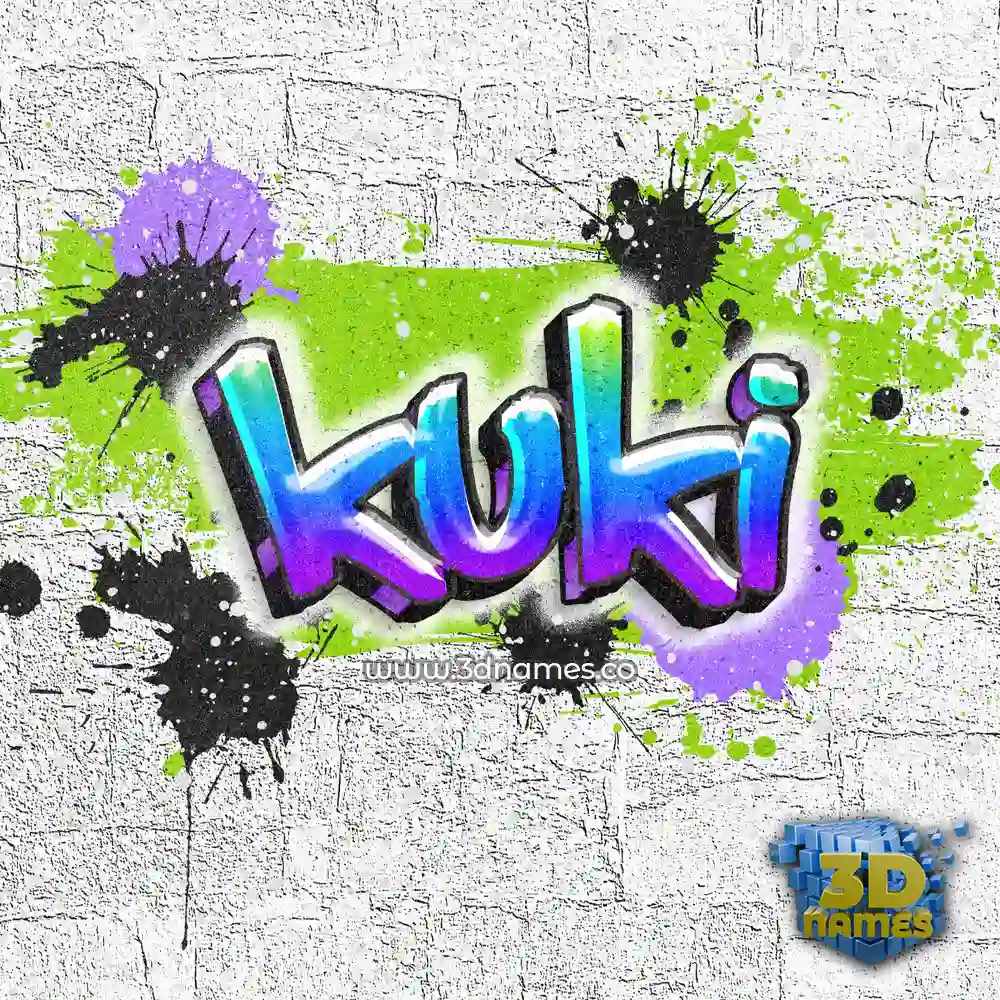 kuki in Graffiti Grunge style - 3D name wallpaper