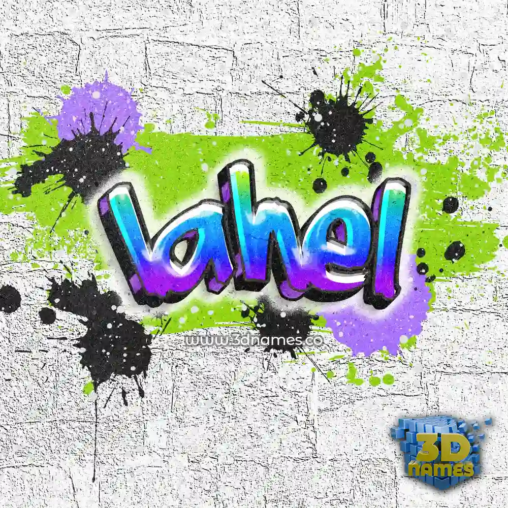 lahel in Graffiti Grunge style - 3D name wallpaper
