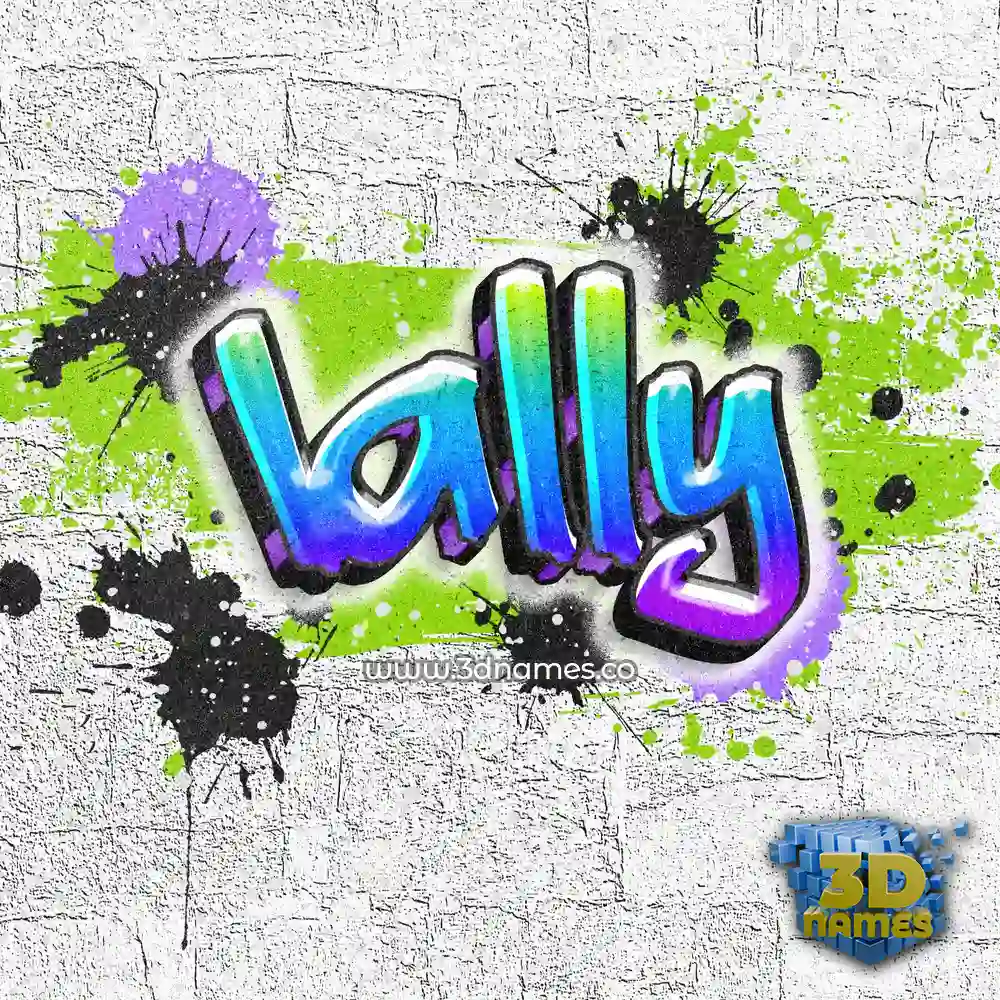 lally in Graffiti Grunge style - 3D name wallpaper