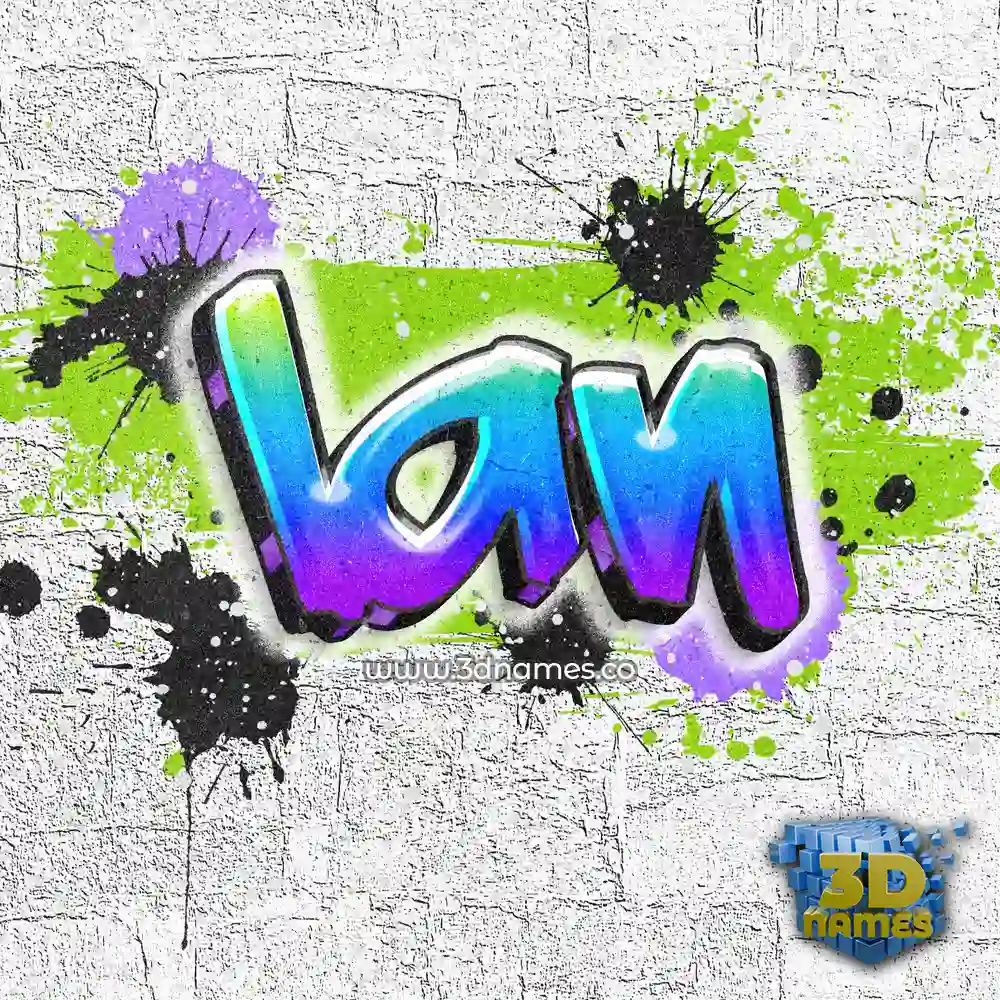 lan in Graffiti Grunge style - 3D name wallpaper