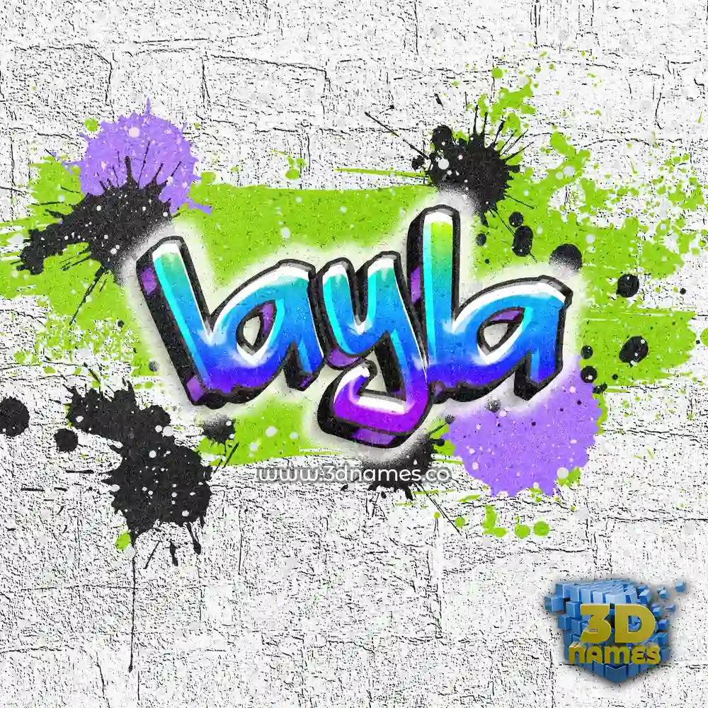 layla in Graffiti Grunge style - 3D name wallpaper