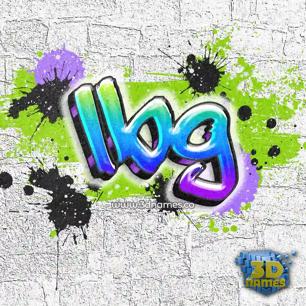 lbg in Graffiti Grunge style - 3D name wallpaper