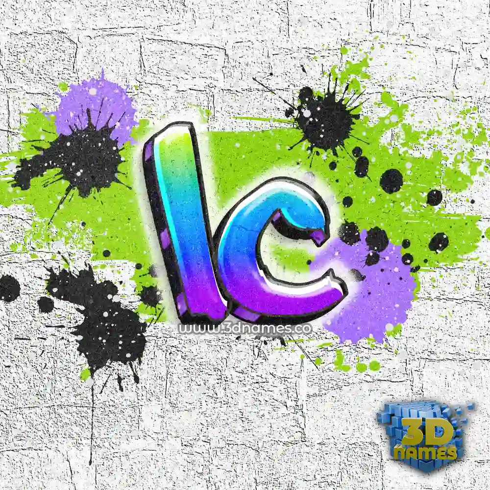 lc in Graffiti Grunge style - 3D name wallpaper