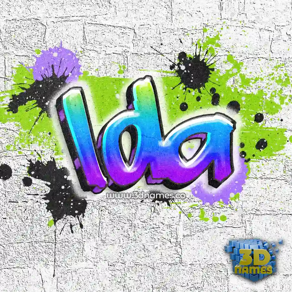 lda in Graffiti Grunge style - 3D name wallpaper