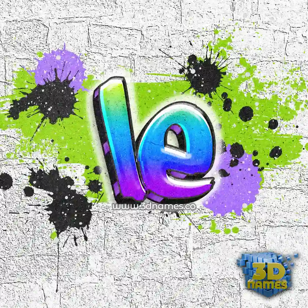 le in Graffiti Grunge style - 3D name wallpaper