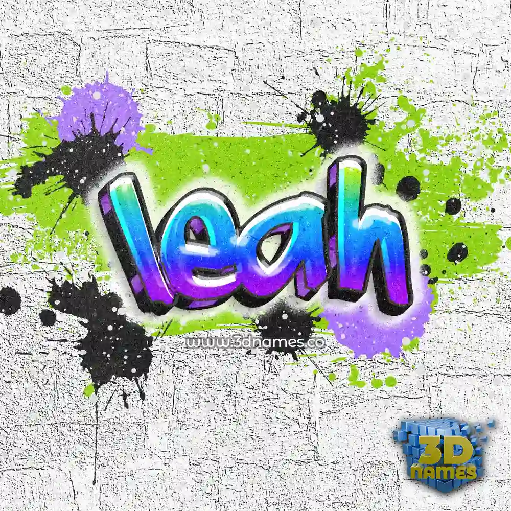 leah in Graffiti Grunge style - 3D name wallpaper