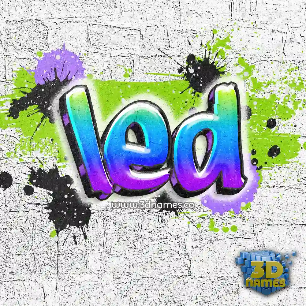 led in Graffiti Grunge style - 3D name wallpaper