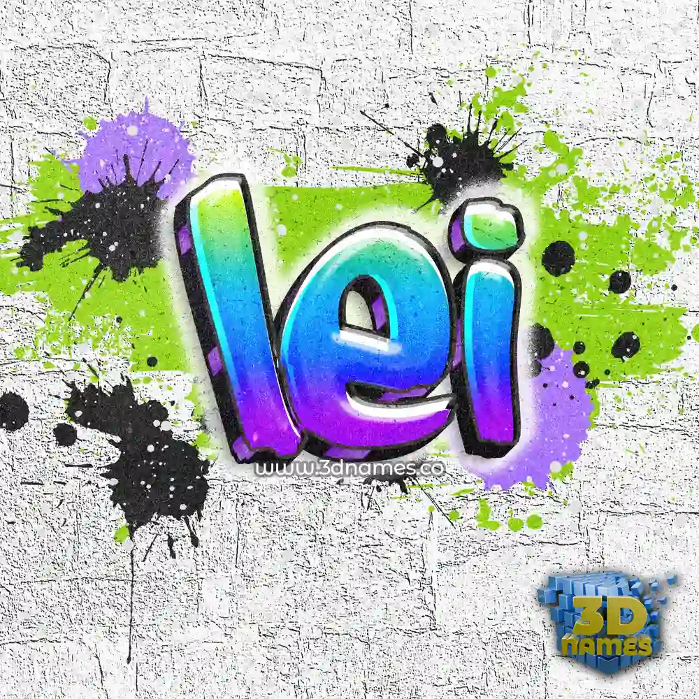 lei in Graffiti Grunge style - 3D name wallpaper