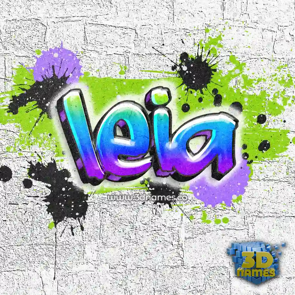 leia in Graffiti Grunge style - 3D name wallpaper