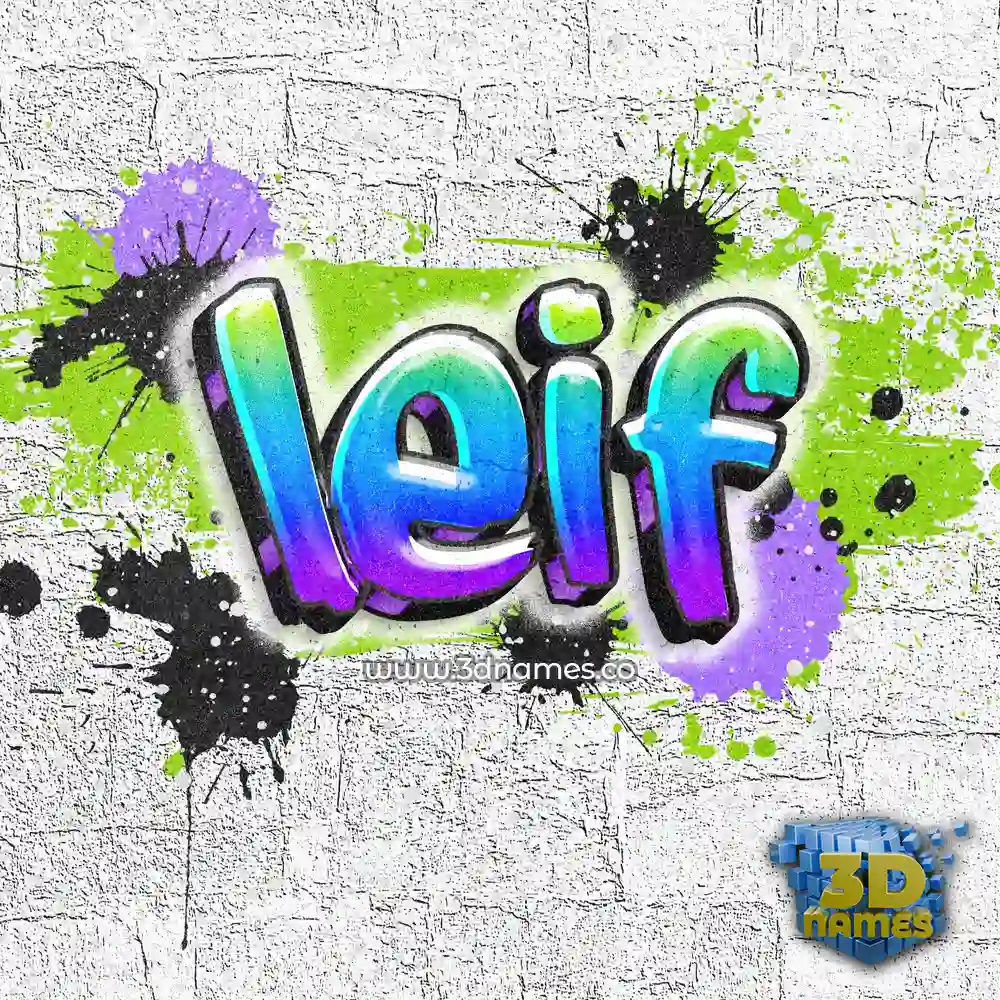 leif in Graffiti Grunge style - 3D name wallpaper