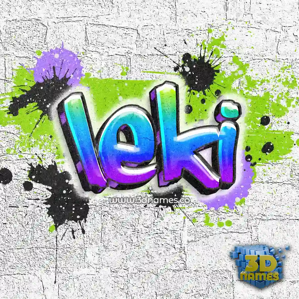 leki in Graffiti Grunge style - 3D name wallpaper