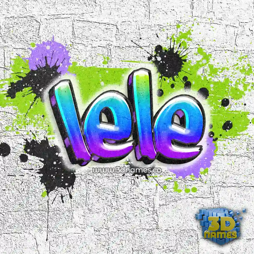 lele in Graffiti Grunge style - 3D name wallpaper