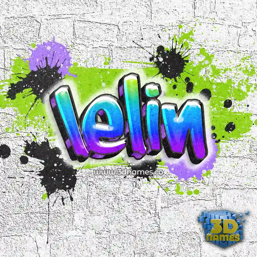 lelin in Graffiti Grunge style - 3D name wallpaper
