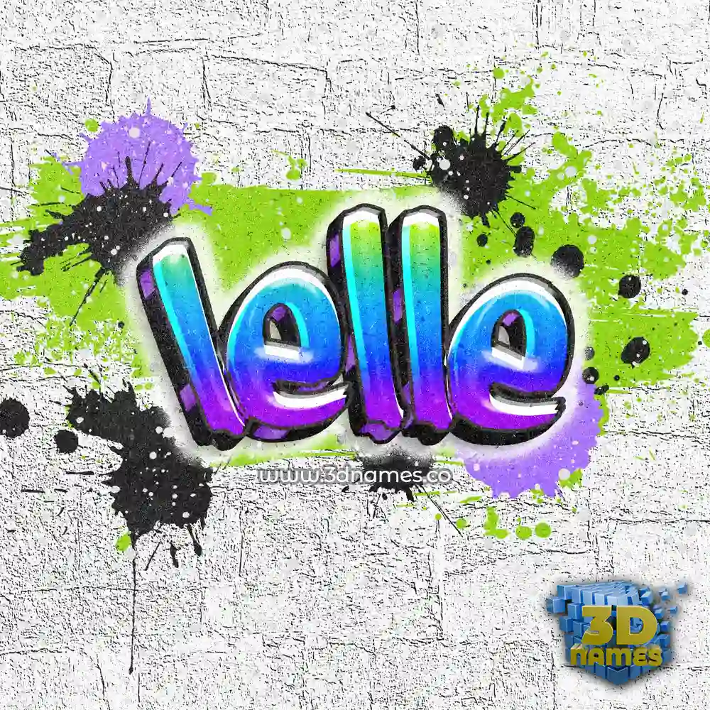 lelle in Graffiti Grunge style - 3D name wallpaper