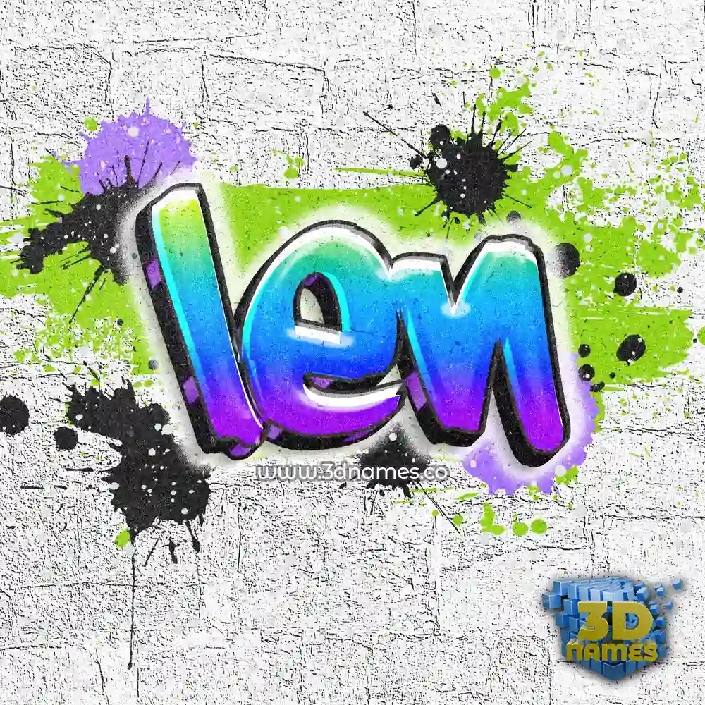 len in Graffiti Grunge style - 3D name wallpaper