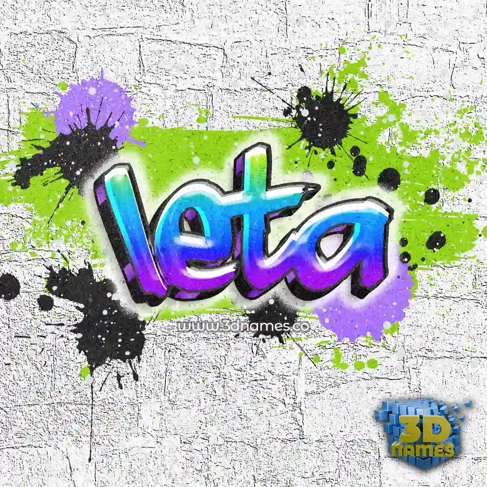 leta in Graffiti Grunge style - 3D name wallpaper