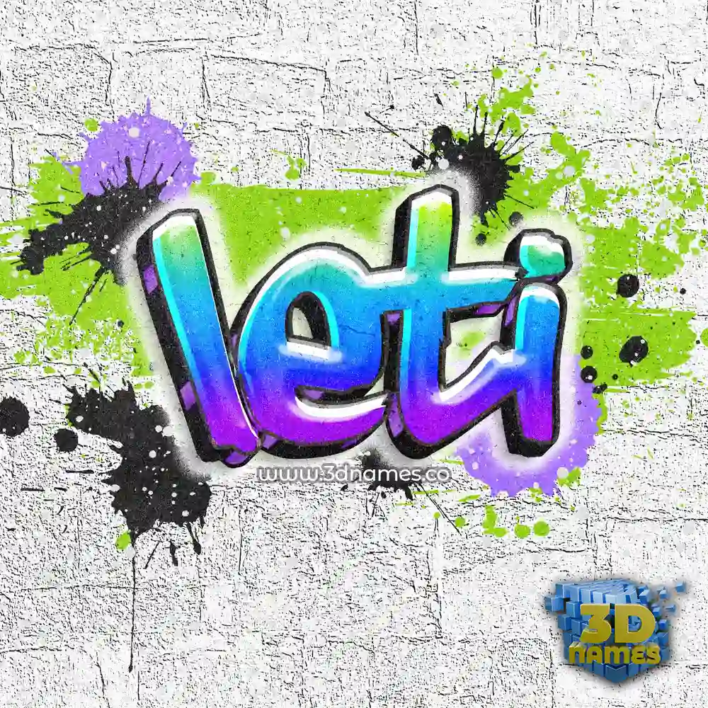 leti in Graffiti Grunge style - 3D name wallpaper