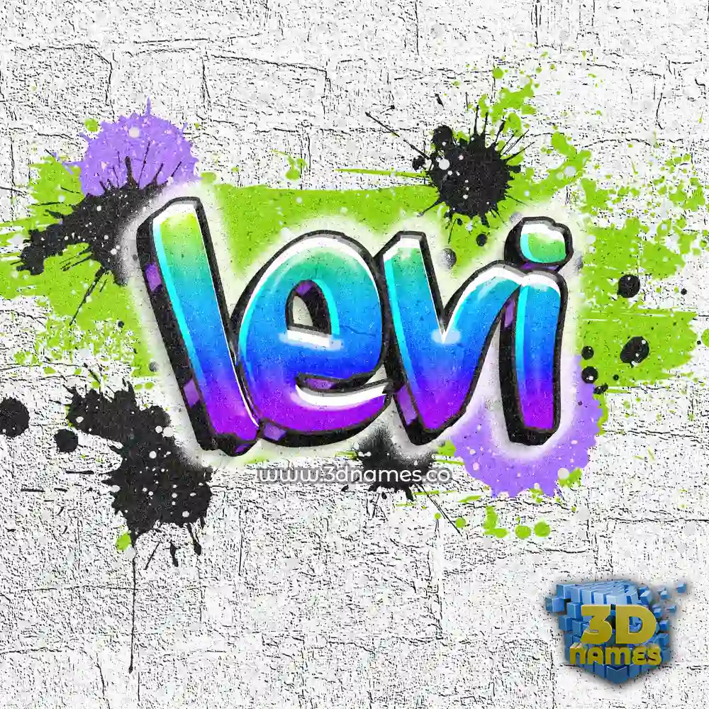 levi in Graffiti Grunge style - 3D name wallpaper