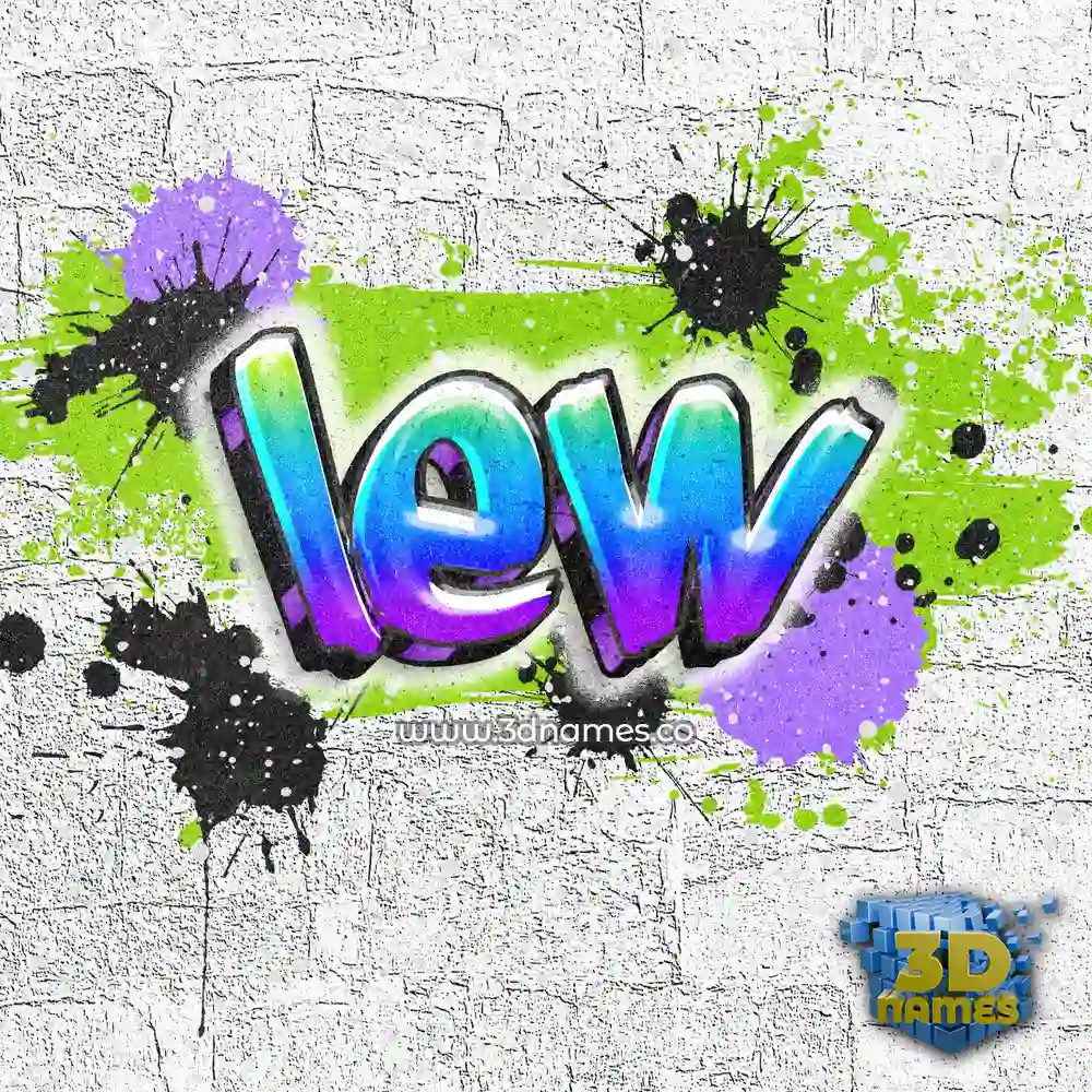 lew in Graffiti Grunge style - 3D name wallpaper