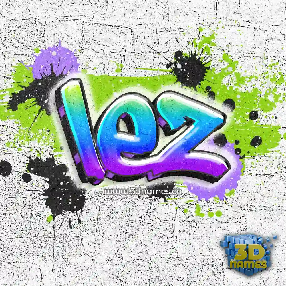 lez in Graffiti Grunge style - 3D name wallpaper