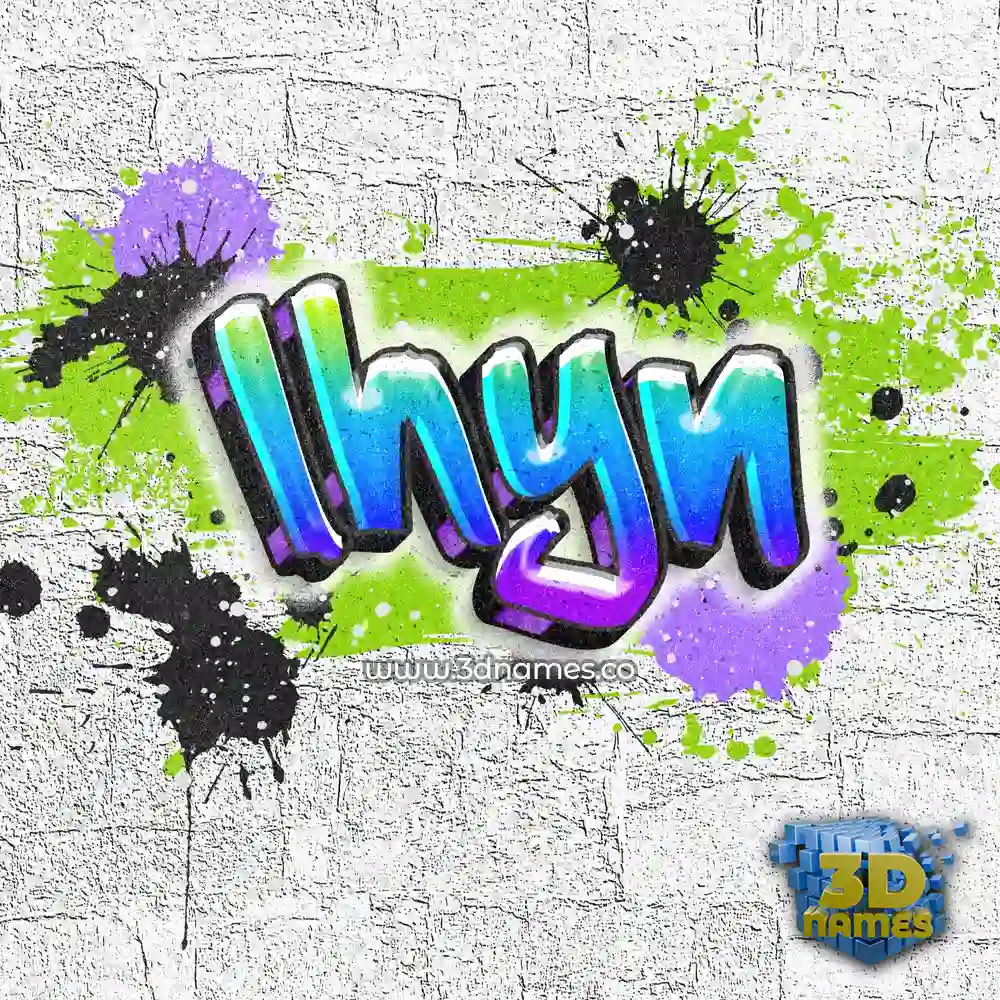 lhyn in Graffiti Grunge style - 3D name wallpaper