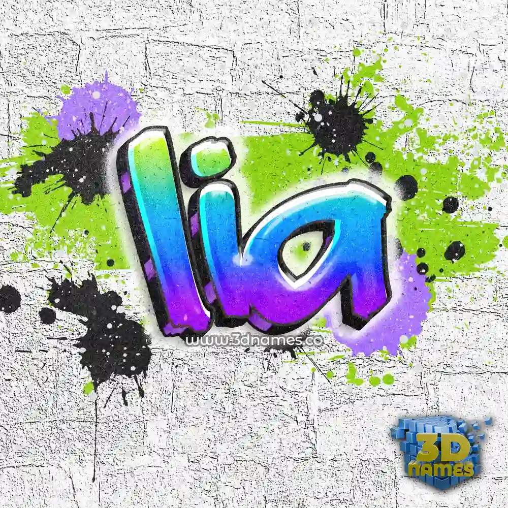 lia in Graffiti Grunge style - 3D name wallpaper