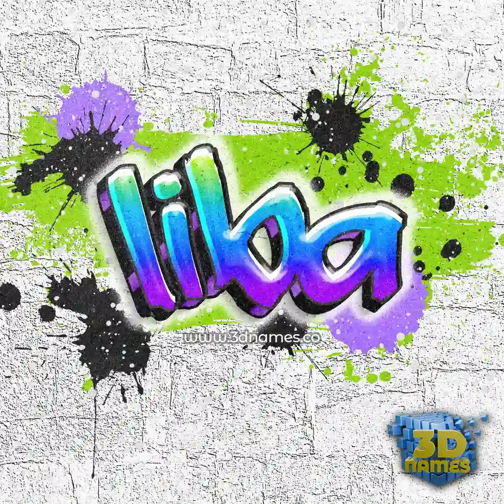 liba in Graffiti Grunge style - 3D name wallpaper